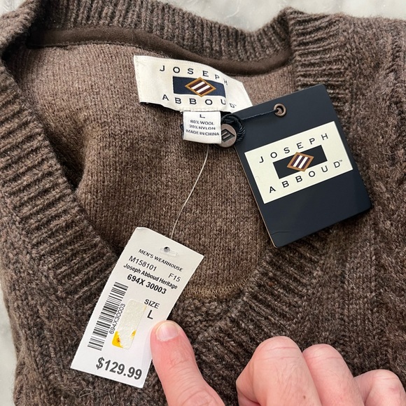 Brand new with tags men's sweater wool blend Joseph Abboud - Picture 3 of 7